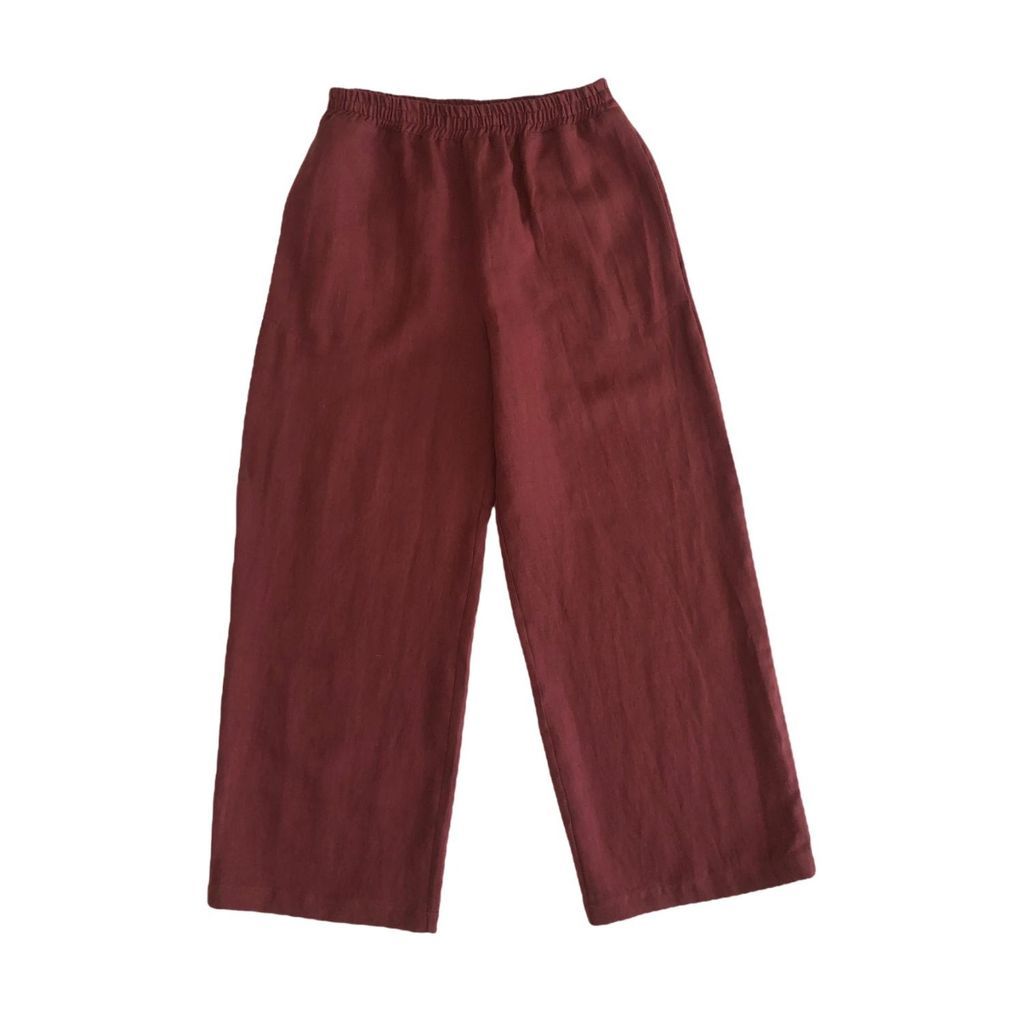 Women's Brown / Red Laguna Claret Linen Pant One Size Stacia