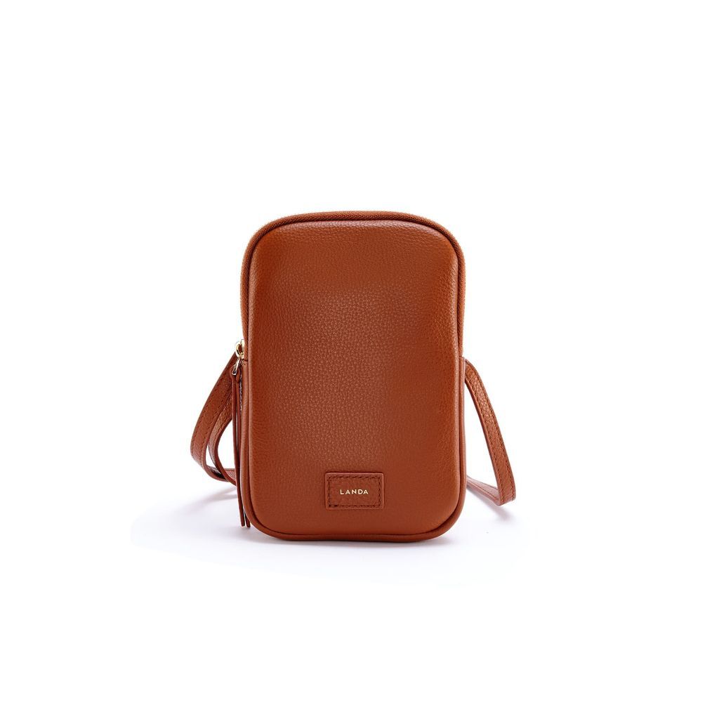 Women's Brown Cassia Phone Bag Leather Tan LANDA
