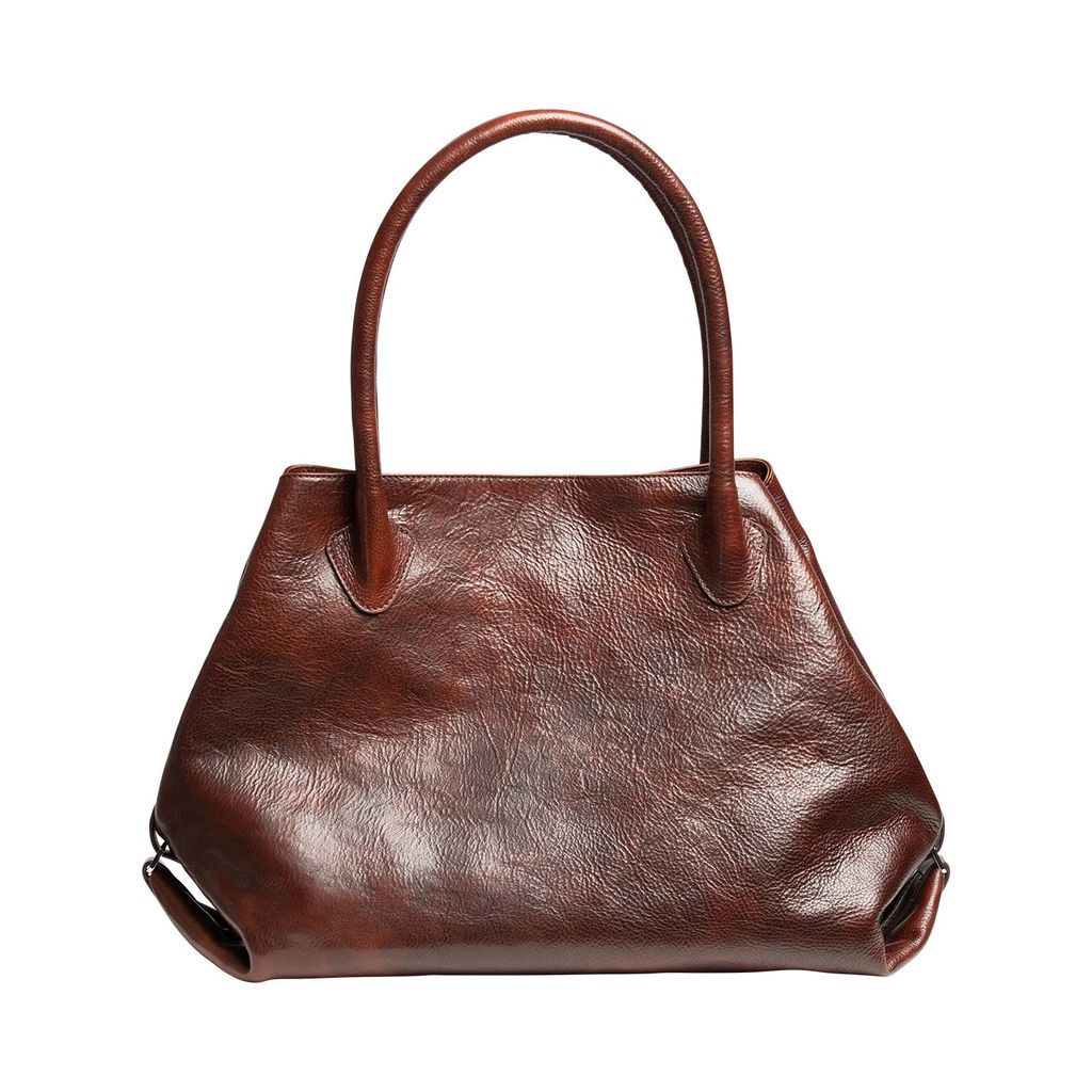 Women's Brown Eco By-Product Vegetable Tanned Leather Handbag BORGANB