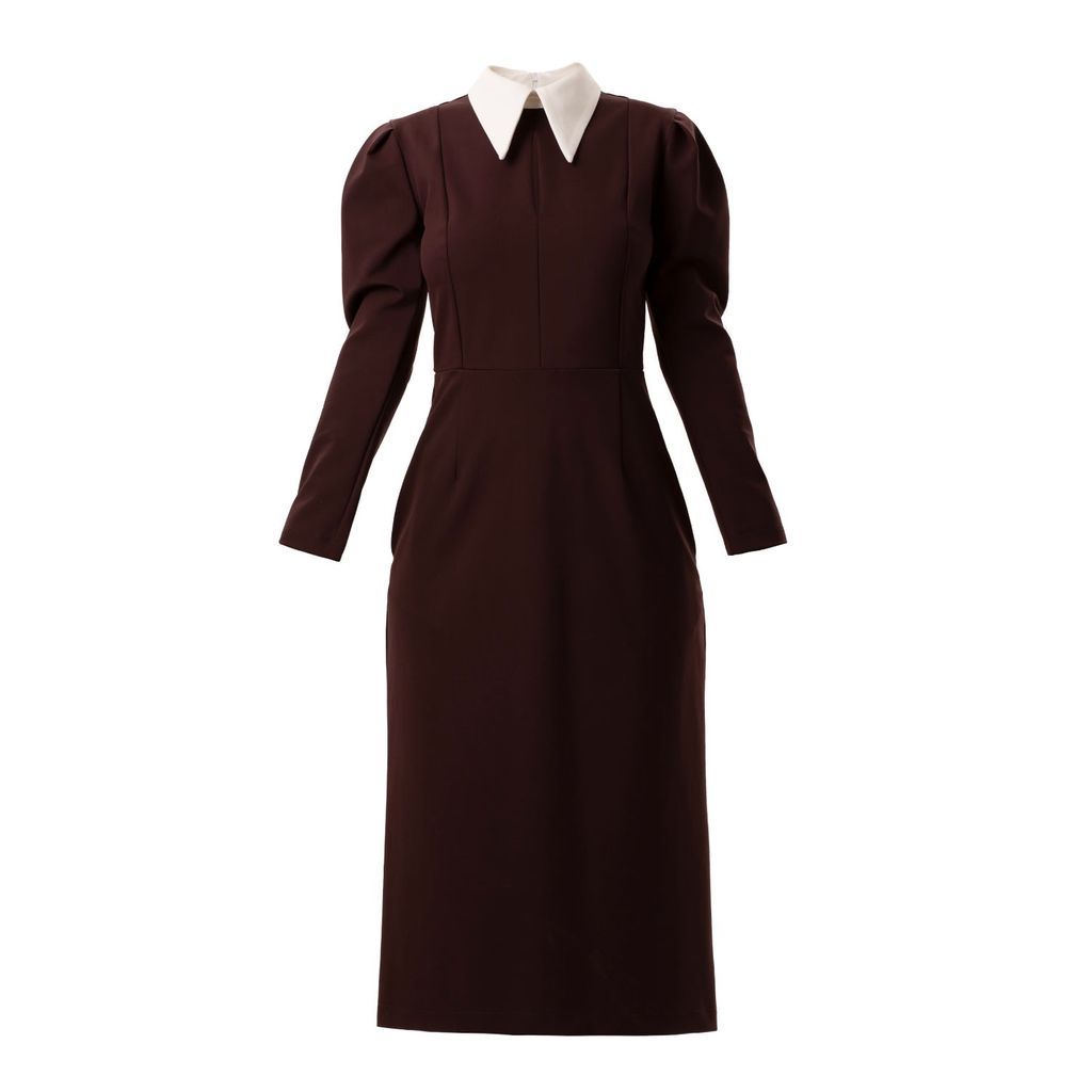 Women's Brown Formal Midi Dress Large Julia Allert