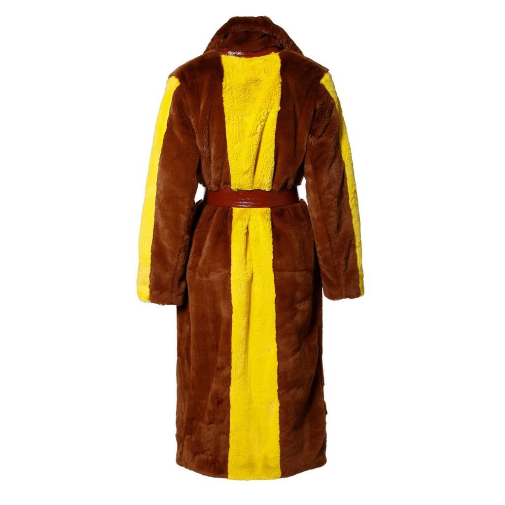 Women's Brown Heera Mink Faux Fur Coat Extra Small Aggi