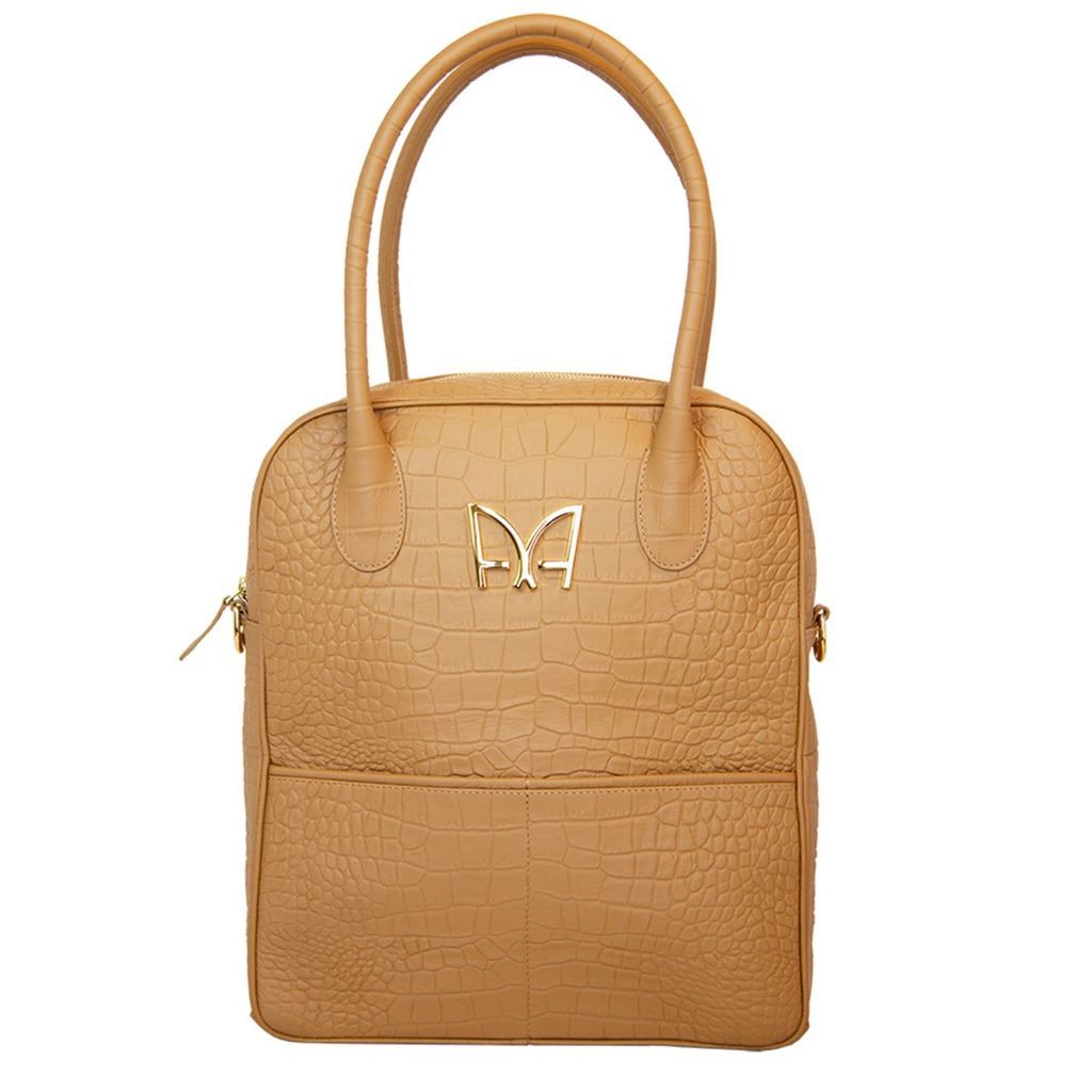 Women's Brown Intemporel Bag - Beige Topaz Taurillon Leather AUDREY ALEXANDRE