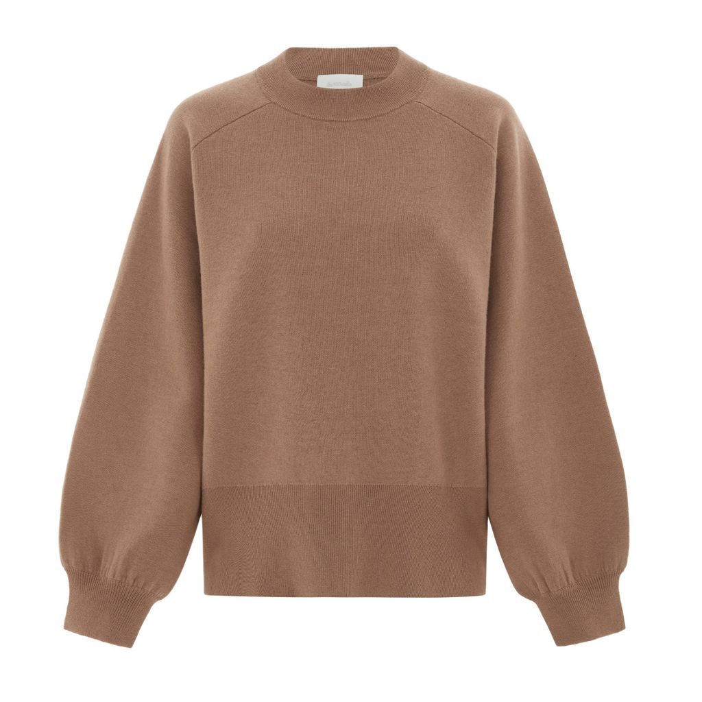 Women's Brown Irena Knitted Sweatshirt In Camel Small Les 100 Ciels