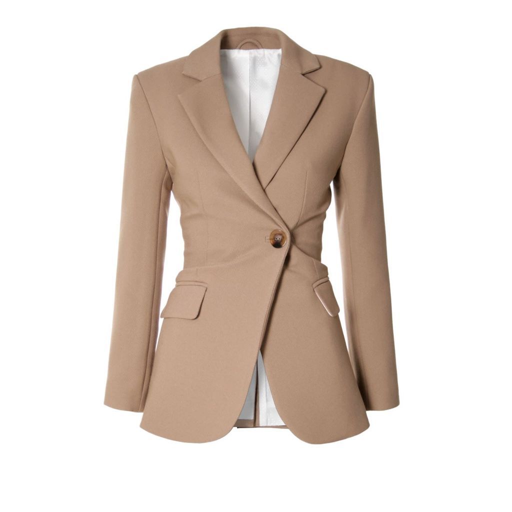 Women's Brown Isabella Natural Blazer Extra Small Aggi