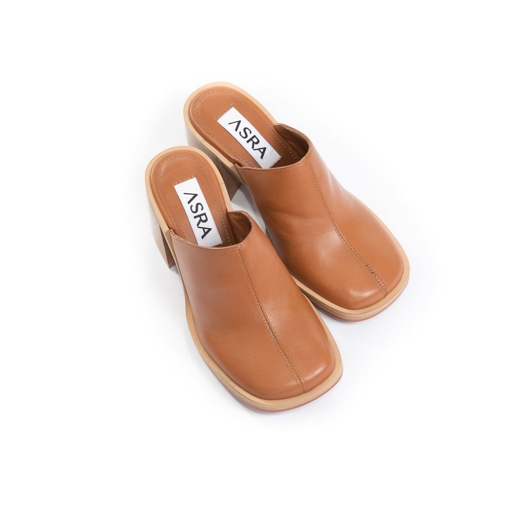 Women's Brown Jamie Spice Tan Soft Leather Sandal 3 Uk ASRA