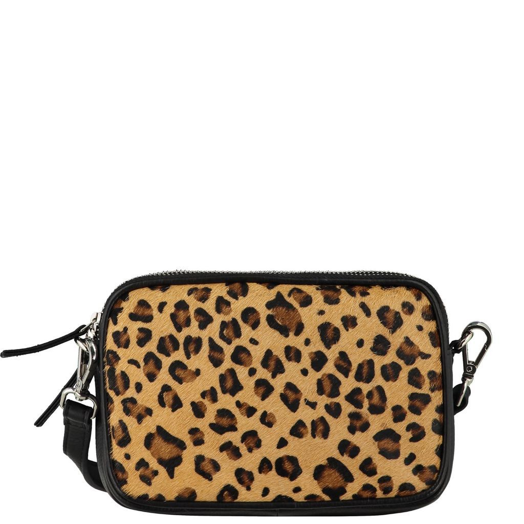 Women's Brown Leopard Calf Hair Leather Crossbody Bag Bybda Sostter