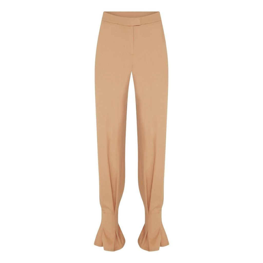 Women's Brown Raff Cotton Tailored Trousers Extra Small NAZLI CEREN