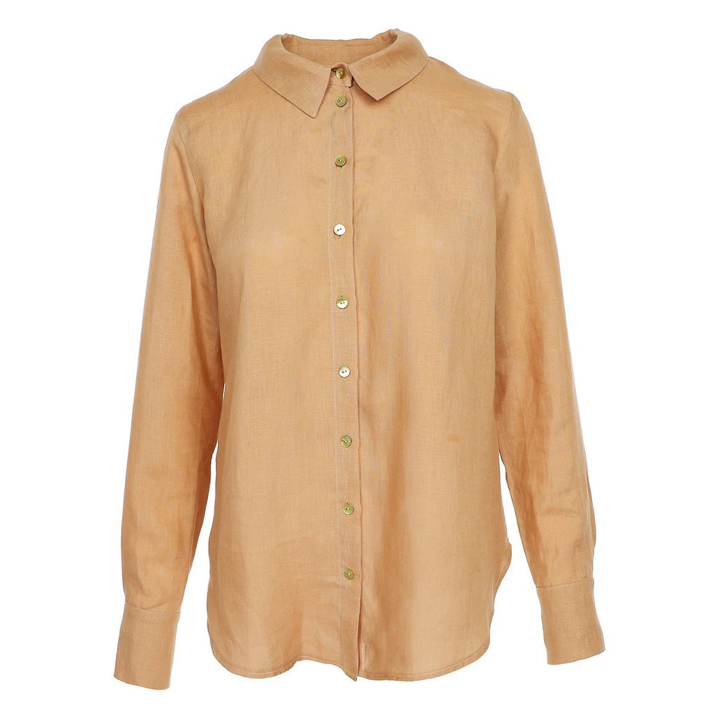 Women's Brown Sahara Linnen Shirt Extra Small Framboise