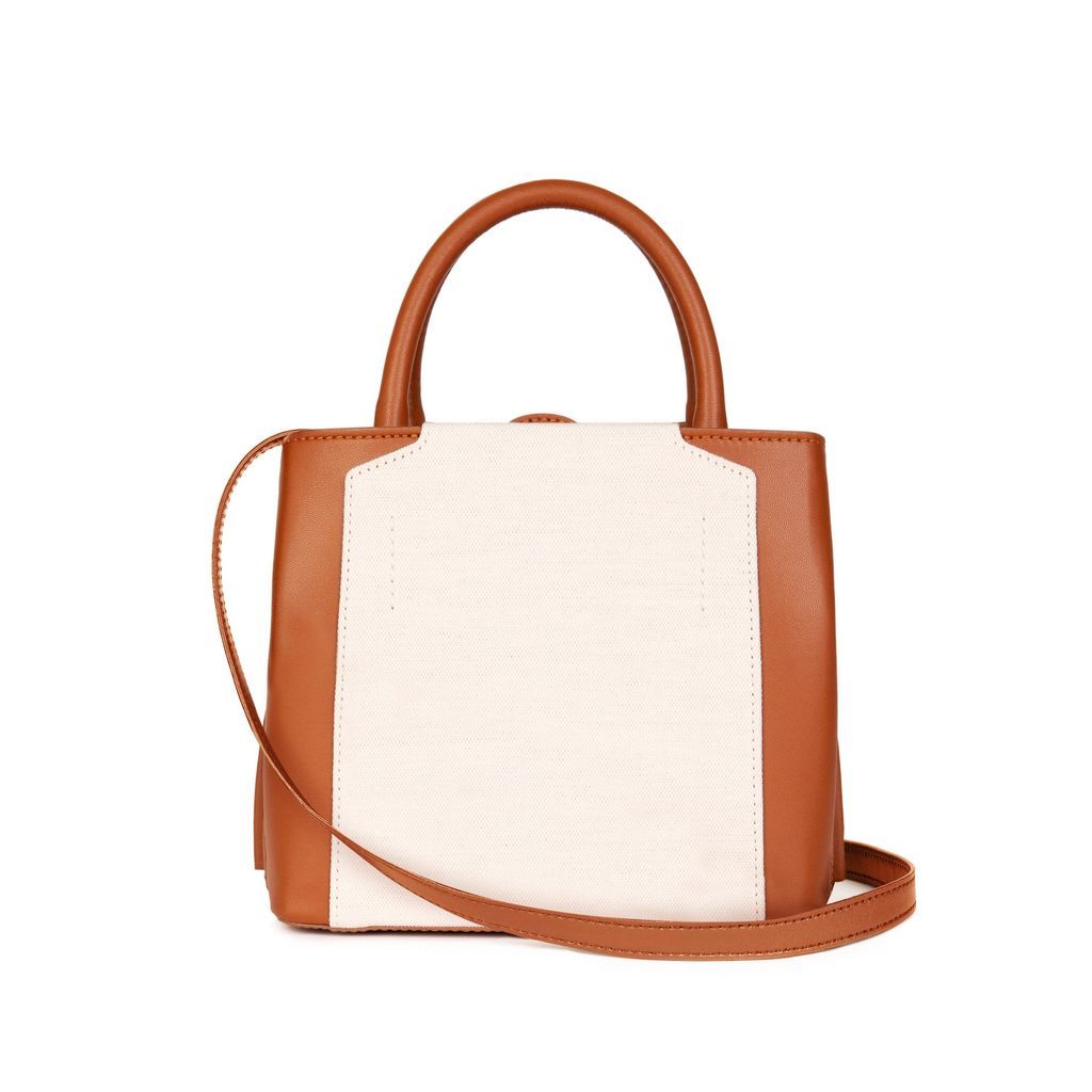 Women's Brown Tan & Cream Mini Handbag - The Nina One Size LUXTRA