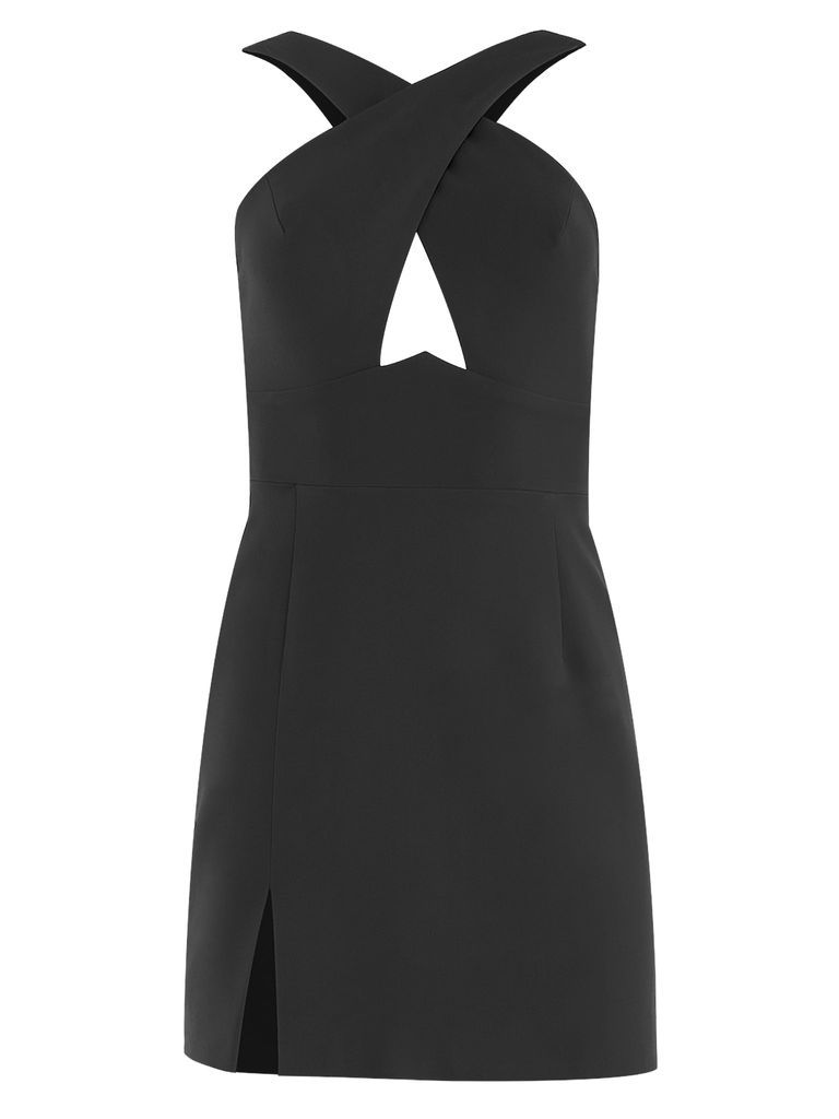 Women's Burning Desire Cross-Neck Cut Out Mini Dress - Black Xxs Tia Dorraine