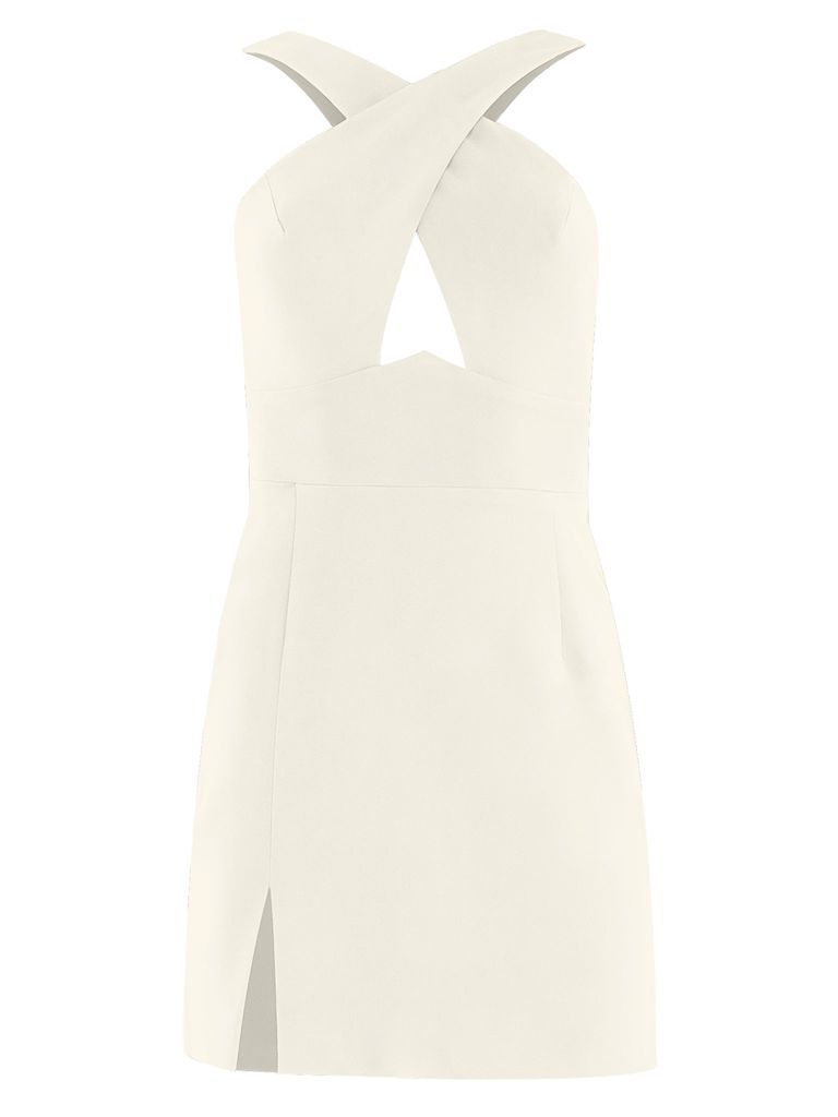 Women's Burning Desire Cross-Neck Cut Out Mini Dress - White Xxs Tia Dorraine