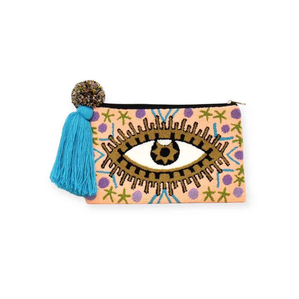 Women's Celestial Evil Eye Tapizada Clutch - Multicolour Caravan and Company