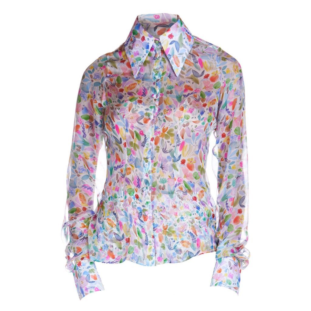 Women's Chiffon Shirt In Watercolor Xxs Sofia Tsereteli