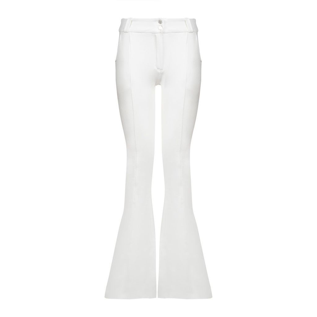 Women's Classic Flare Pants White Medium Balletto Athleisure Couture