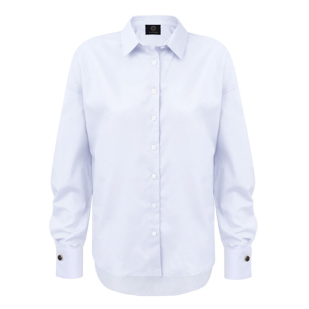 Women's Classic Oversize Shirt White One Size Entelier