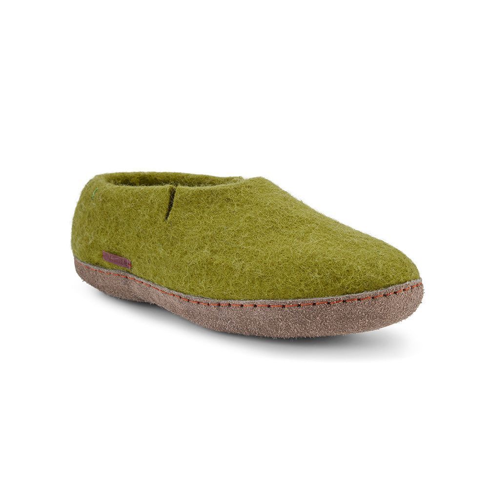 Women's Classic Shoe - Lime Green With Suede Sole 2 Uk Betterfelt