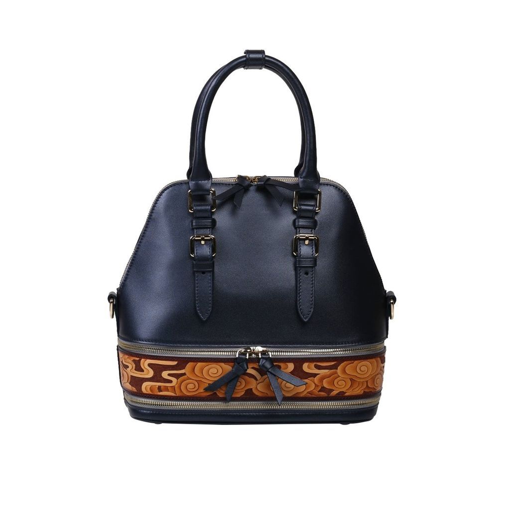 Women's Cloud Satchel Leather Bag Blue Bellorita