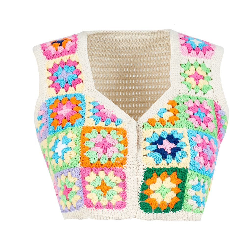 Women's Colorful Patchwork Vest Small Society Mano