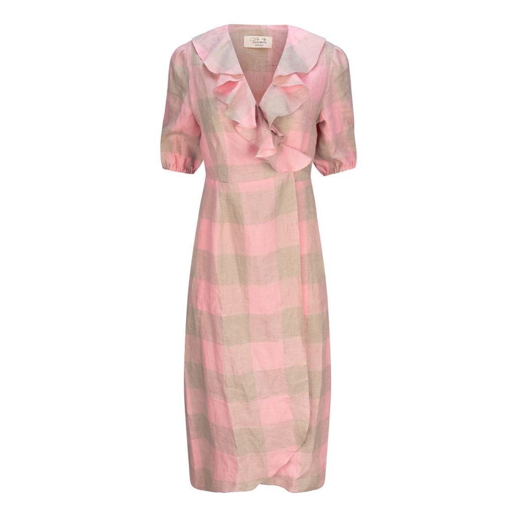 Women's Cornwall Zesty Rose Linen Wrap Dress Maxi Extra Small Introvertie VIENNA
