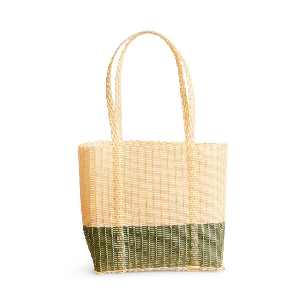 Women's Costa Tote - Cream With Green Base One Size Salvi Earth