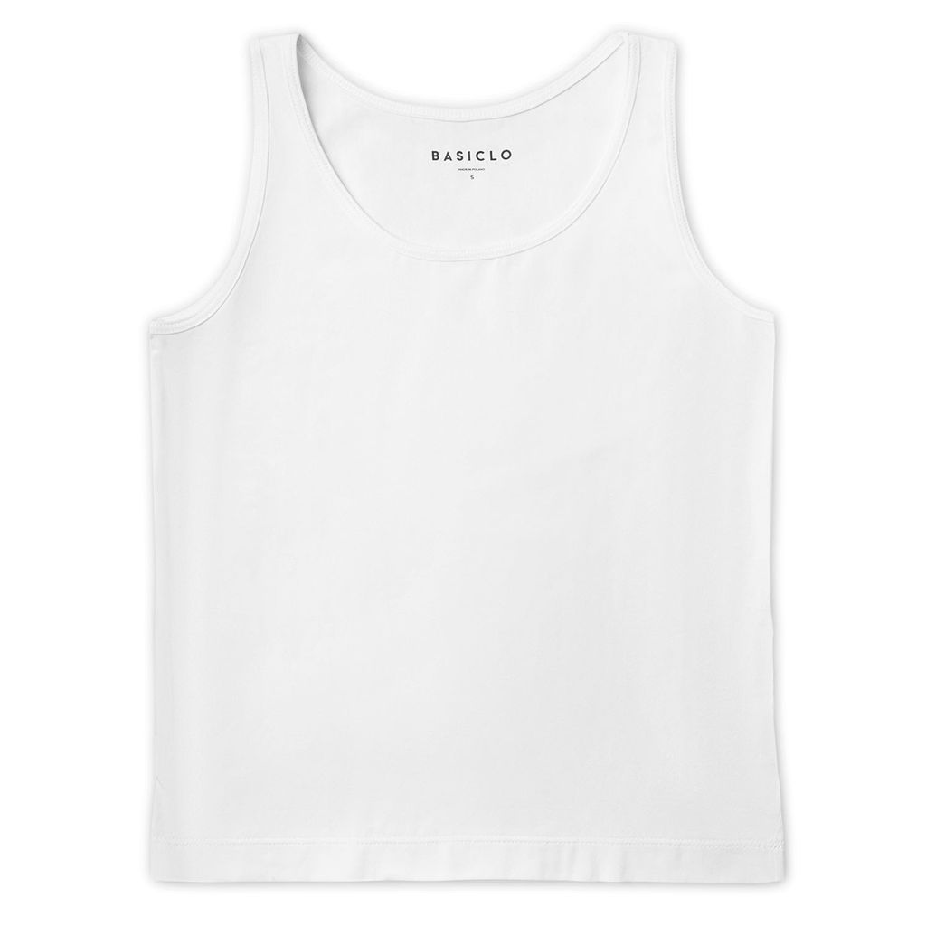 Women's Cotton Vest Top White Small Basiclo