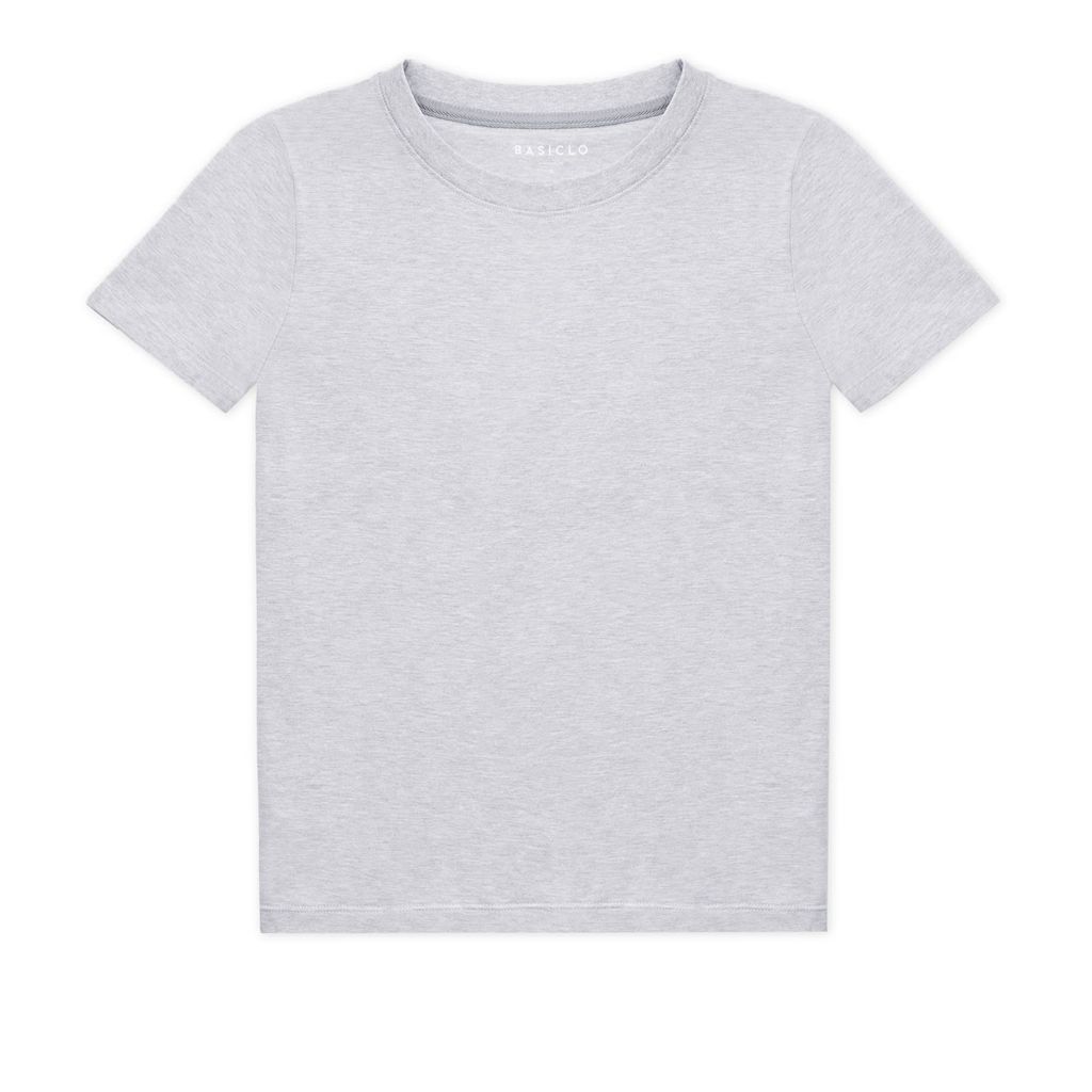 Women's Crew-Neck T-Shirt Grey Extra Small Basiclo