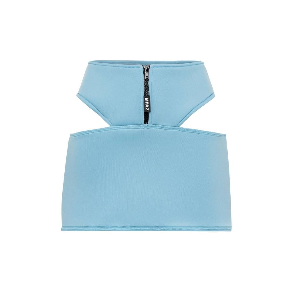 Women's Cut Out Mini Skirt - Blue Extra Small MPAZ STUDIO