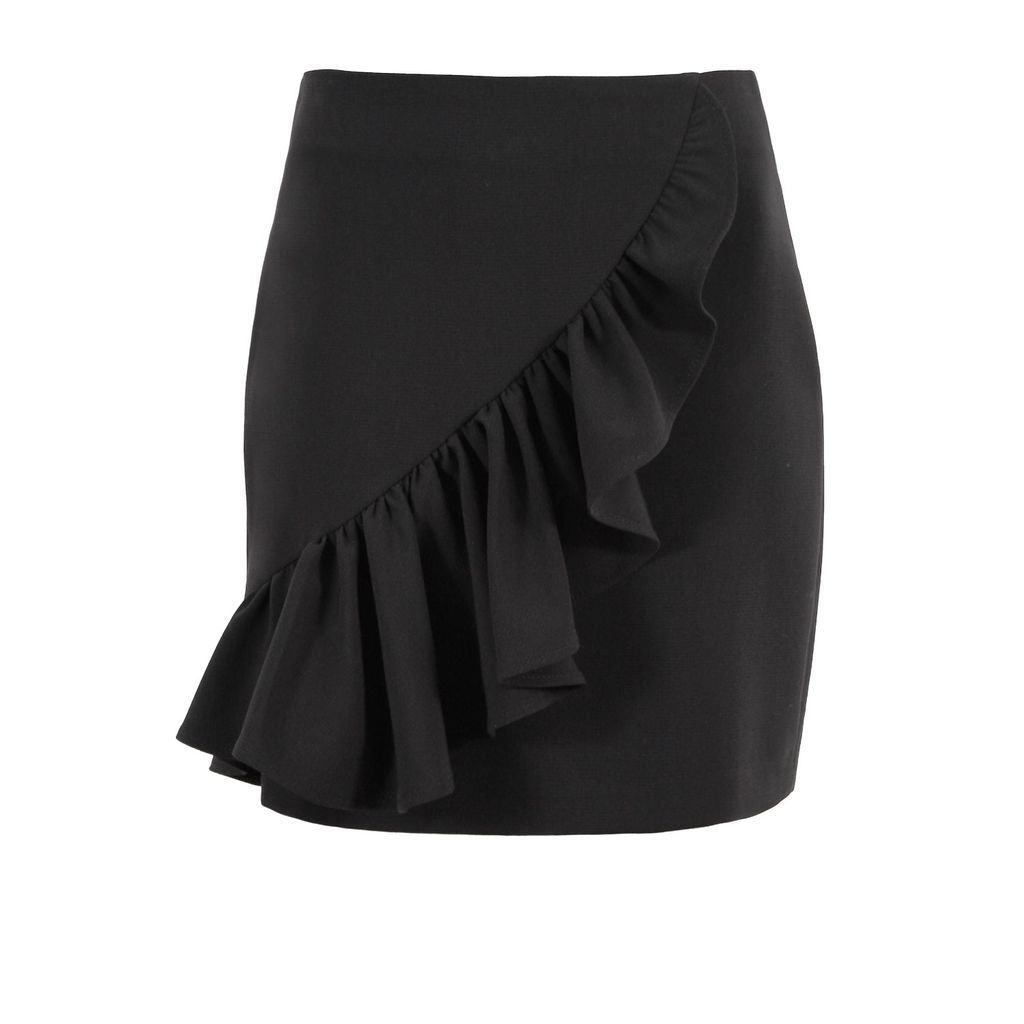 Women's Denisse Black Frill Mini Skirt Xxs VIKIGLOW