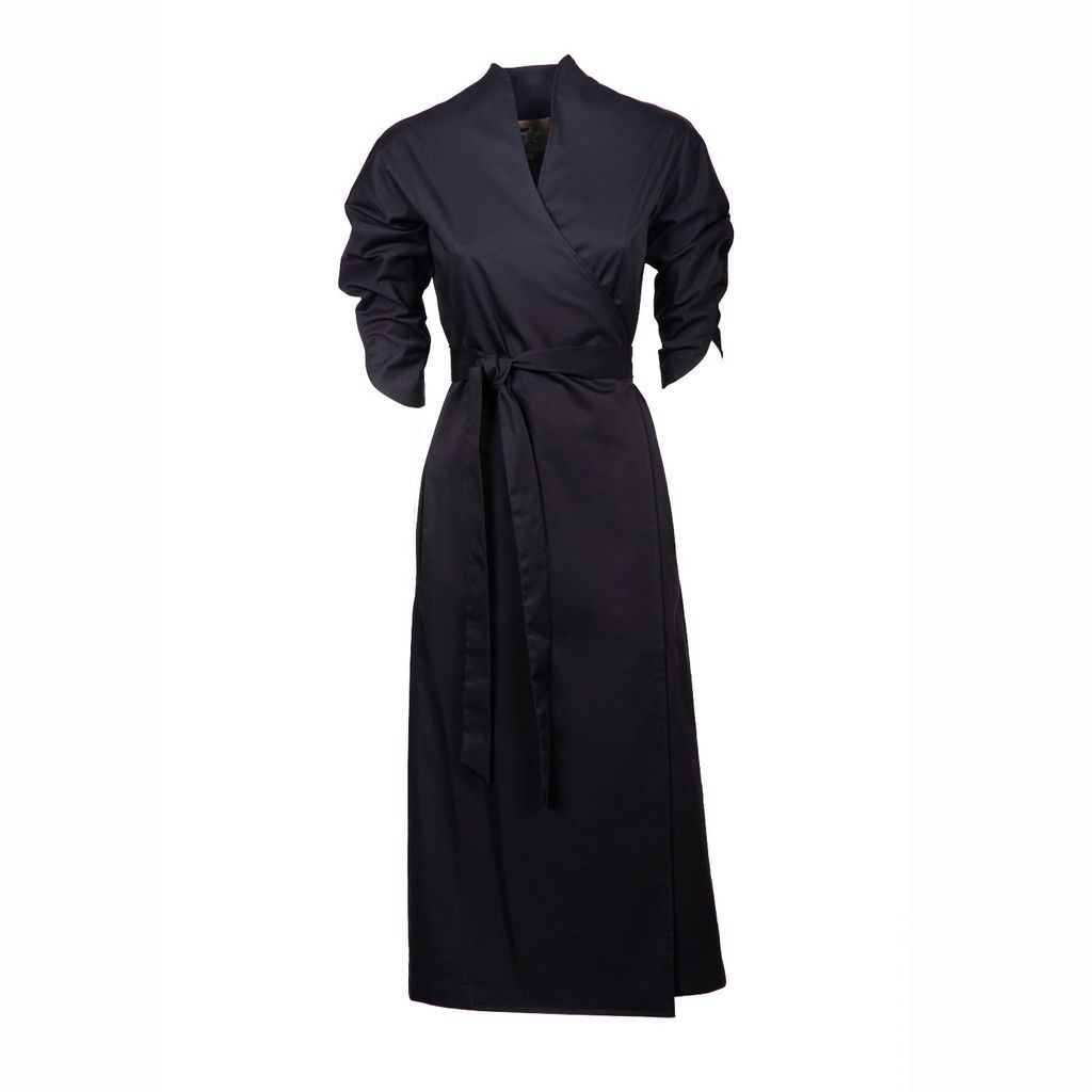 Women's Designer Wrap Midi Dress Black Extra Small Julia Allert