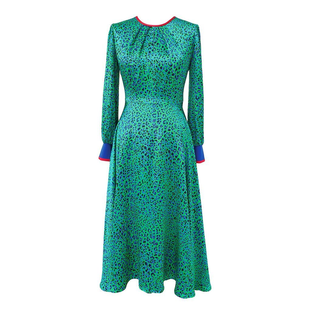 Women's Diary Of Jane Dress In Green Leopard Print Small Mellaris