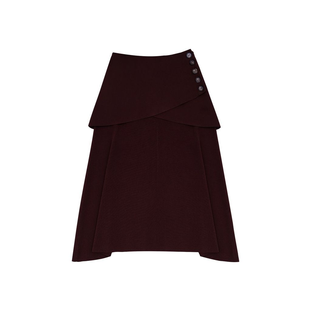 Women's Double Wrap Skirt Brown Extra Small CHAMBRE DE FAN