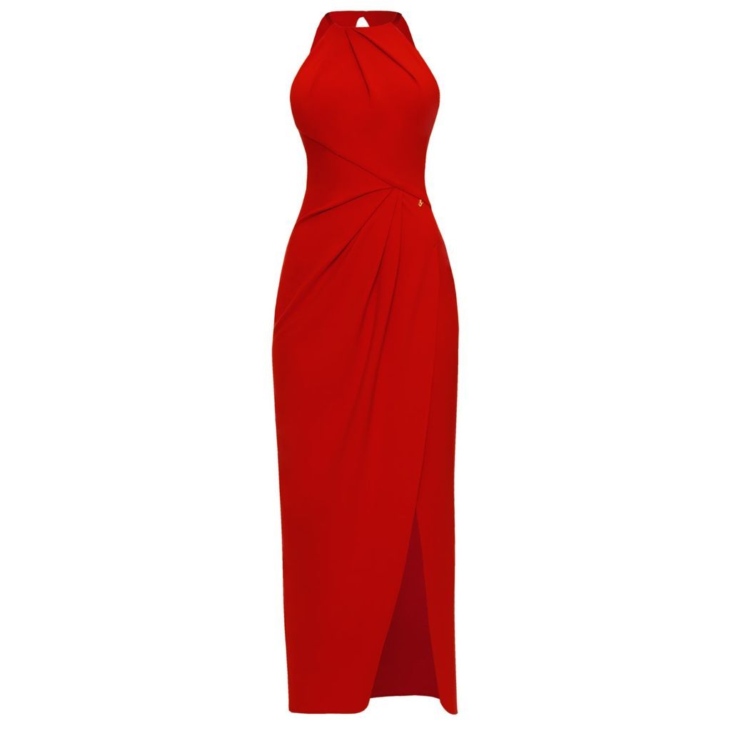 Women's Draped Dress Sofia Red Xxs Angelika Jozefczyk