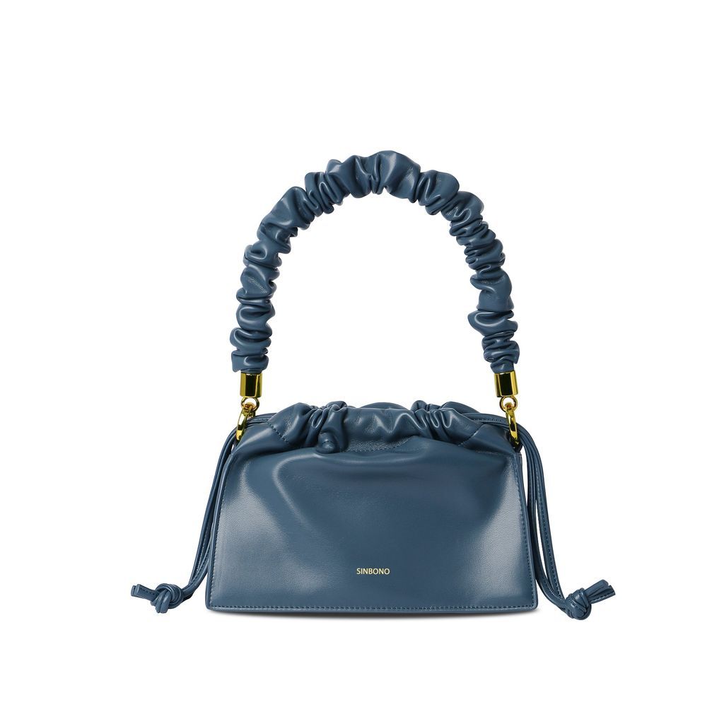 Women's Drawstring Handbag -Navy Blue One Size SINBONO