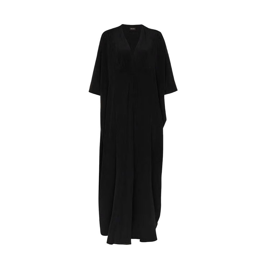 Women's Dunaway 100% Sandwashed Silk Black Kaftan One Size Märta Larsson