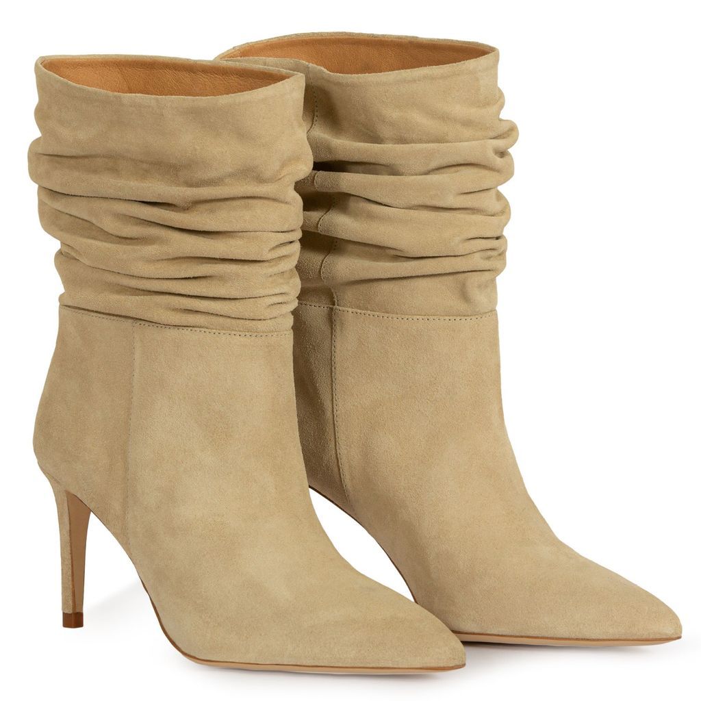 Women's Dublin Off White & Cream Suede Boots 3 Uk THE BOOT INSTITUTE