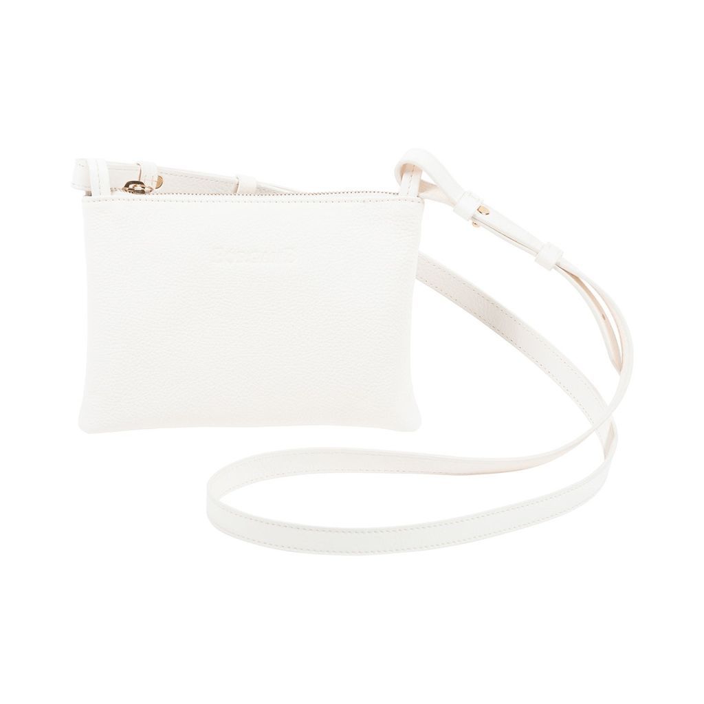 Women's Eco By-Product Rhubarb Tanned Leather Pouch/ Crossbody Bag, Off-White BORGANB