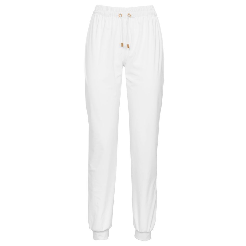 Women's Elegant Pants With Golden Details In White Extra Small ANTONINIAS