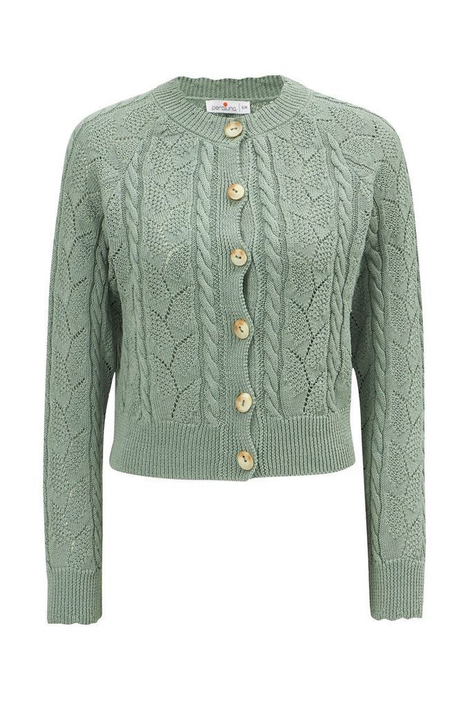 Women's Ella Seasonal Cardigan Nile Green Small Peraluna