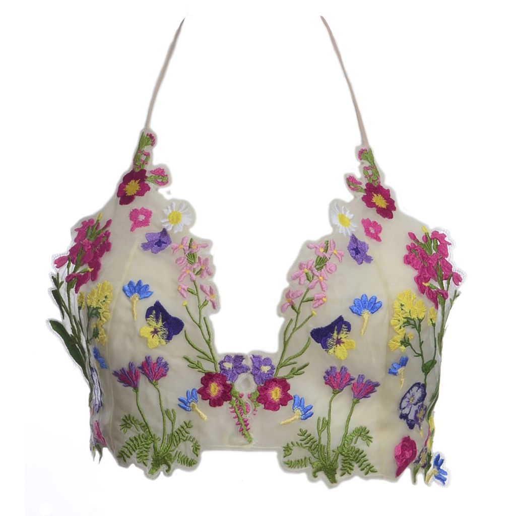 Women's Embroidered Bralette Small CREASE