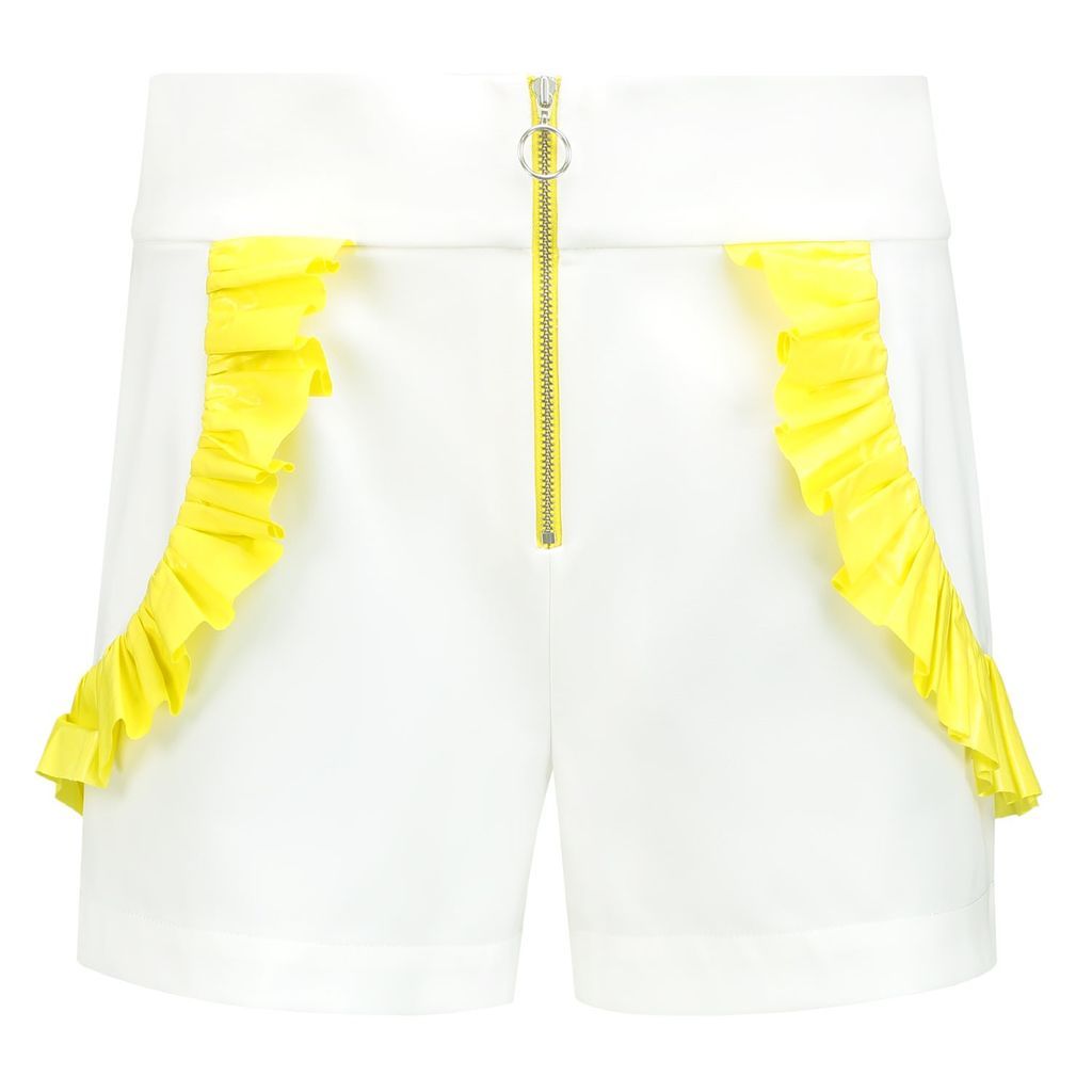 Women's Endless Summer Shorts In White And Yellow Small blonde gone rogue