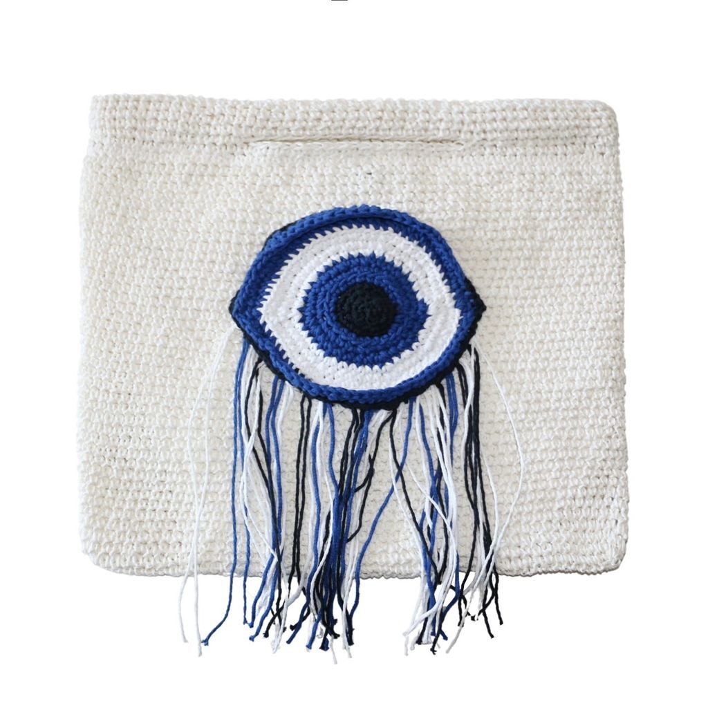 Women's Evil Eye Crochet Bag In White N'Onat