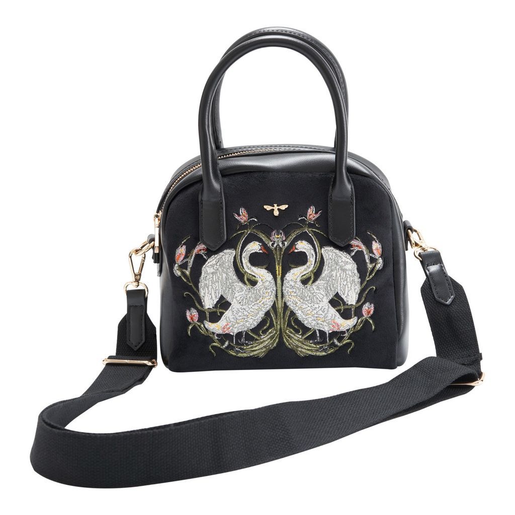 Women's Fable Eloise Mini Bowling Bag Embroidered Swan Fable England