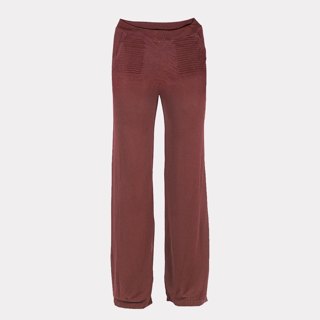 Women's Fallen Bottom Pants In Burgundy Made Of Natural Viscose Extra Small Maison Bogomil