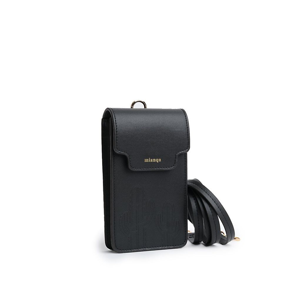 Women's Fero Cactus Leather Phone Bag Black One Size Mianqa