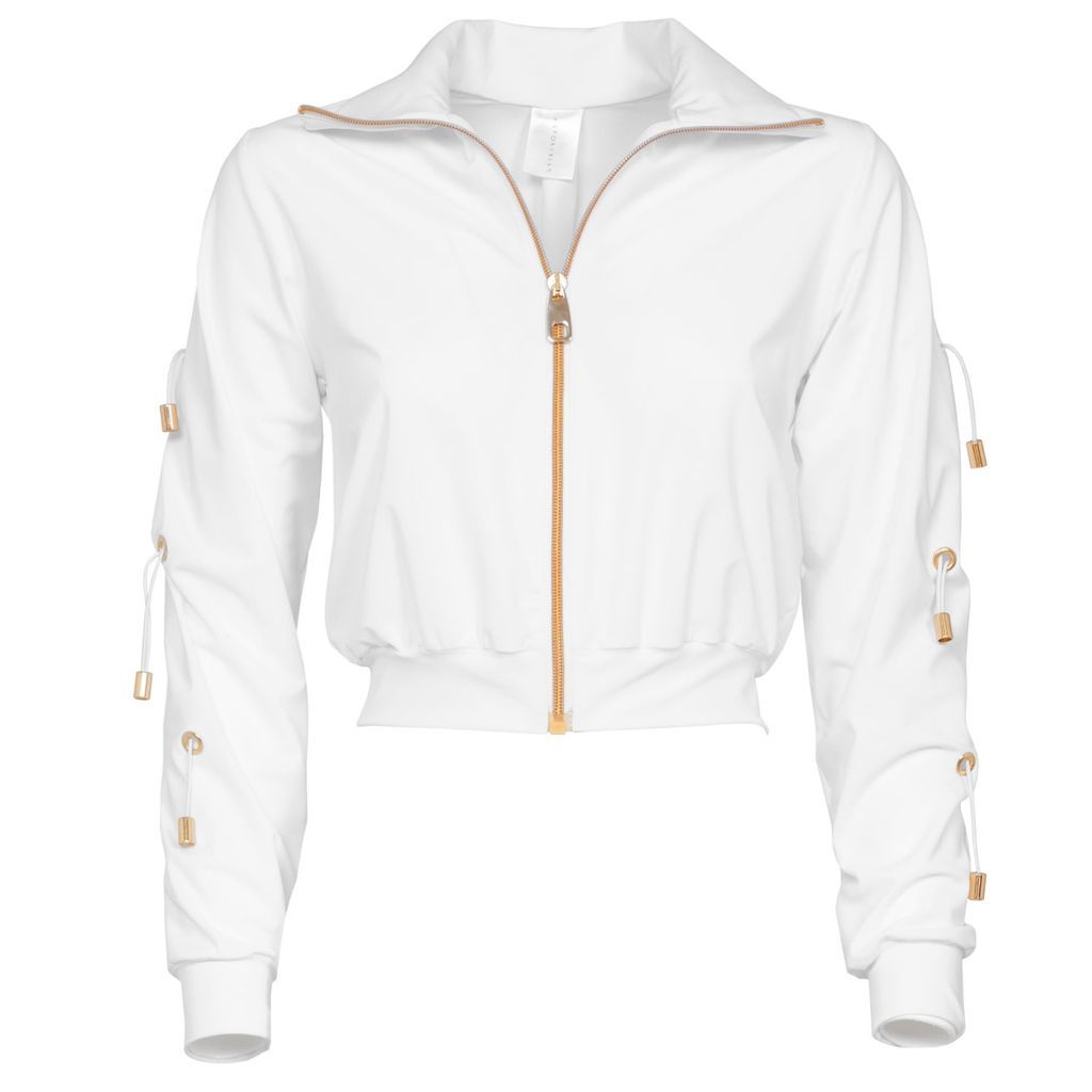 Women's Fitcy Sweatshirt With Golden Details In White Extra Small ANTONINIAS