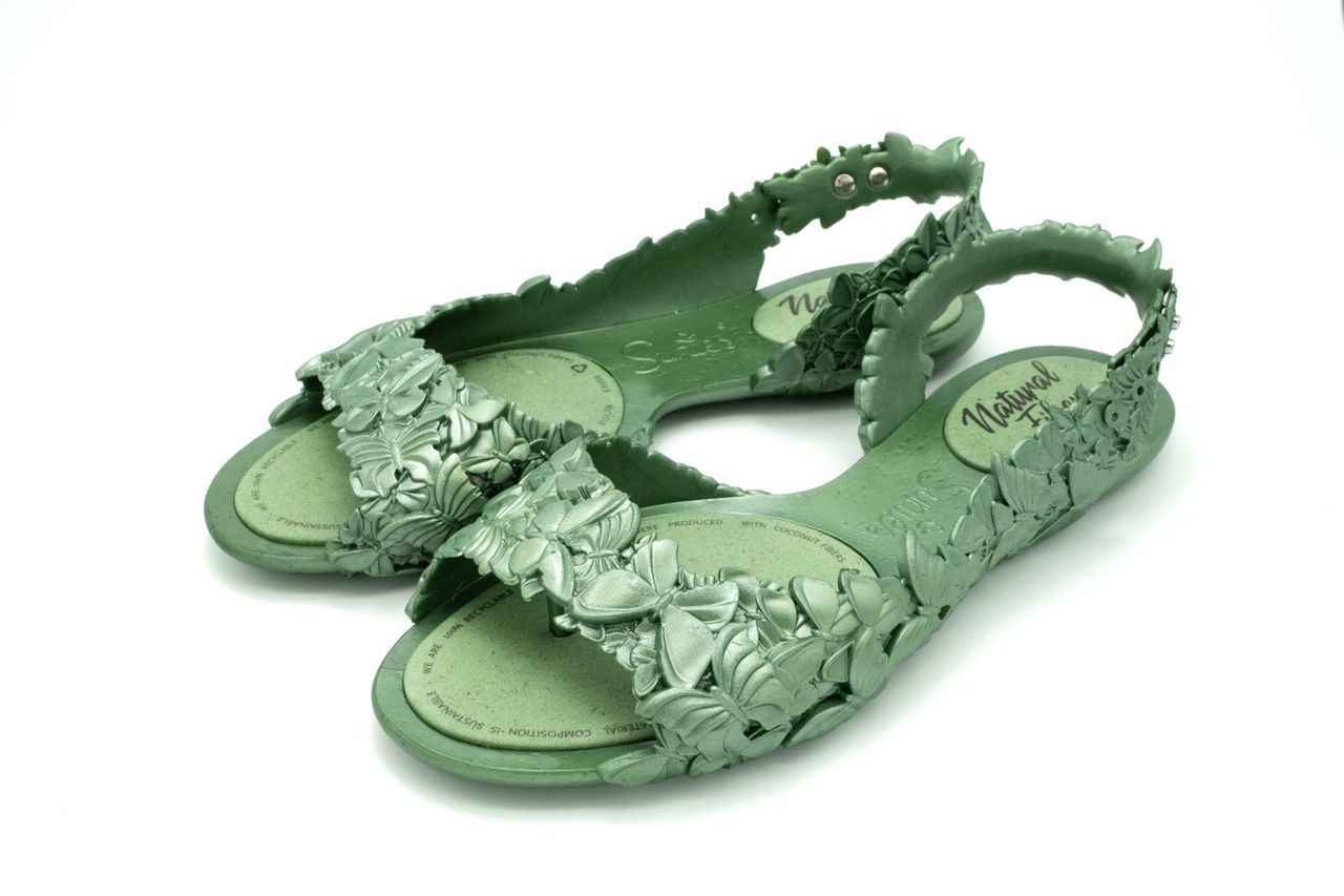 Women's Flexi Butterfly Metallic Green Sandal 3 Uk Sunies