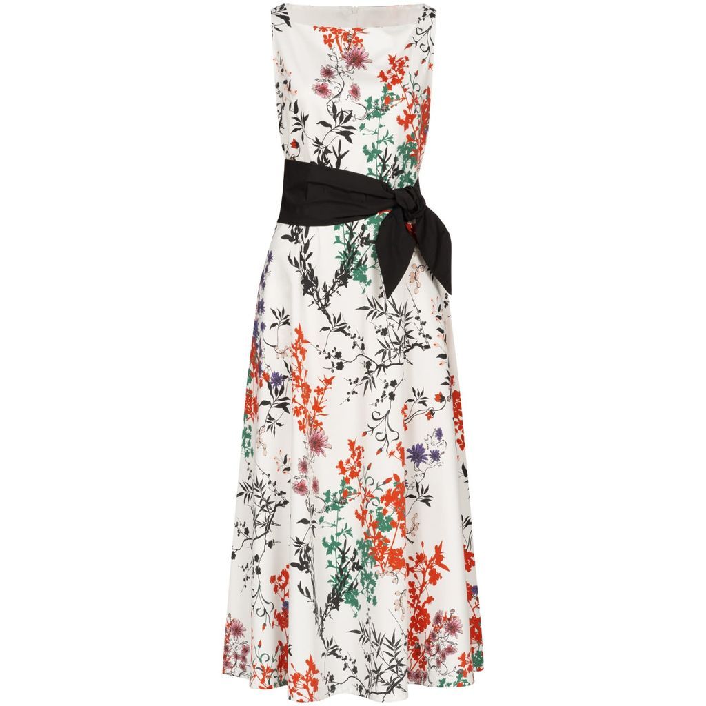 Women's Floral Print A-Line Midi Dress Large Marianna Déri