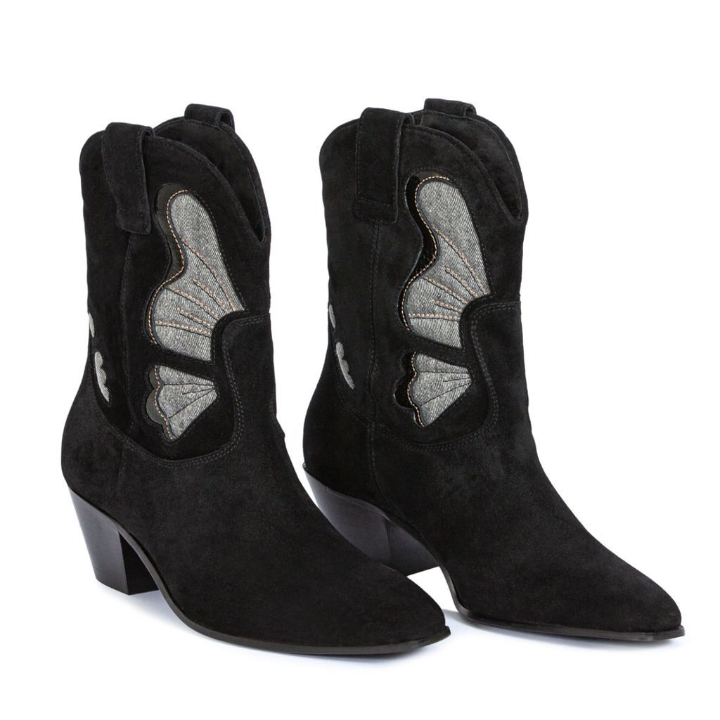 Women's Formentera Black Suede Boots Handmade 3 Uk THE BOOT INSTITUTE