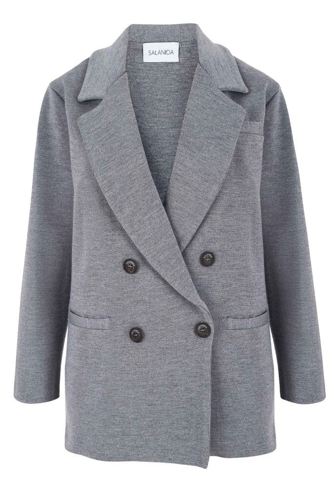 Women's Forza Knitted 100% Merino Blazer Light Grey One Size SALANIDA
