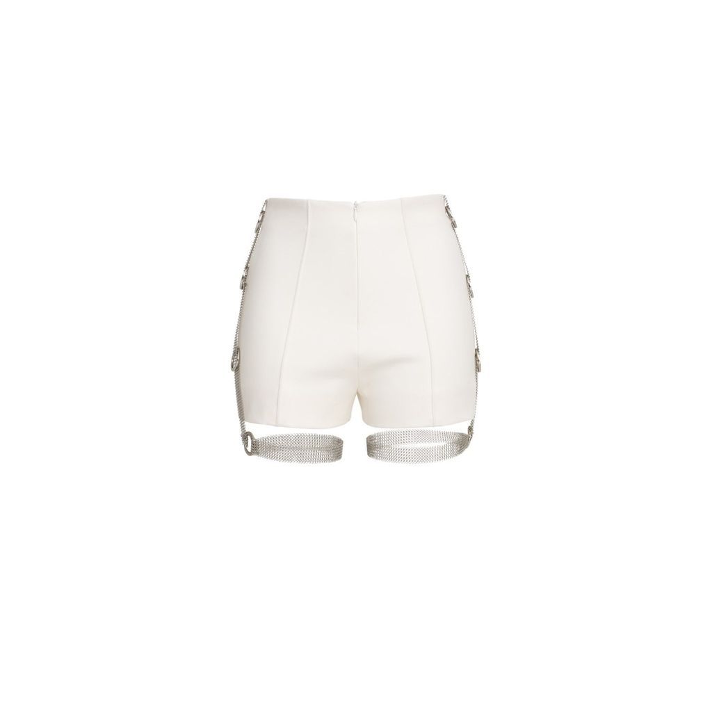 Women's Garter Shorts - White Xxxs HELENA MAGDALENA